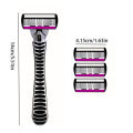 6-Layer Classic Razor, Razor Set, Stainless Steel Blade, Manual Safety Razor, Reusable Blade, Silicone Anti-Skid Layer. 