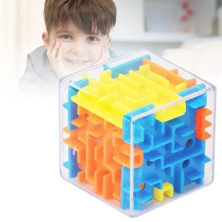 3D Maze Magic Cube Six-sided Transparent Puzzle Speed Cube Rolling Ball Magic Cubes Maze Toys for Children Stress Reliever Toys