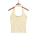 MYST&ZA2025 new summer women's casual simple halter neck sleeveless camisole short navel-baring bottoming top. 