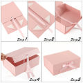 1 Set 23cm Luxury Ribbon  Box with Lafite Grass Bronzing Envelope Greeting Card Storage Party Wedding Souvenir Packaging ZYF. 