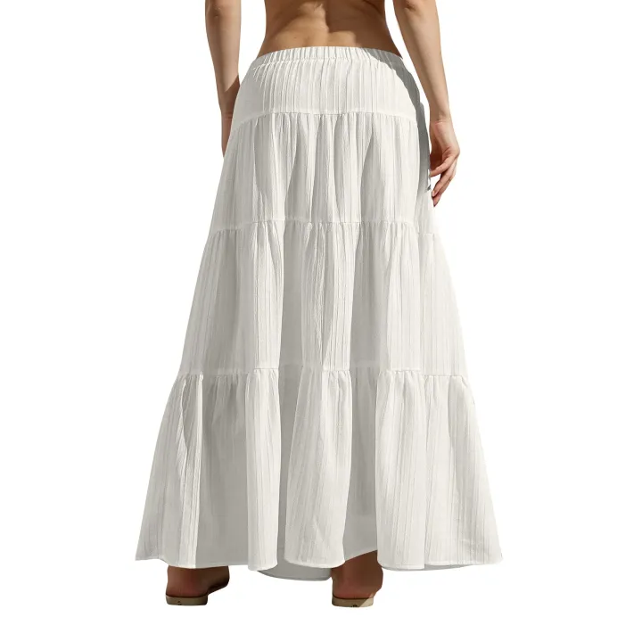 Women's%20Flared%20Ruffle%20Hem%20Maxi%20Skirt%20Fashion%20Women%20Solid%20Long%20Skirts%20Elastic%20Waist%20Elegant%20Long%20Skirt%20Spring%20Summer%20Cake%20Dress%20-%20Image%204