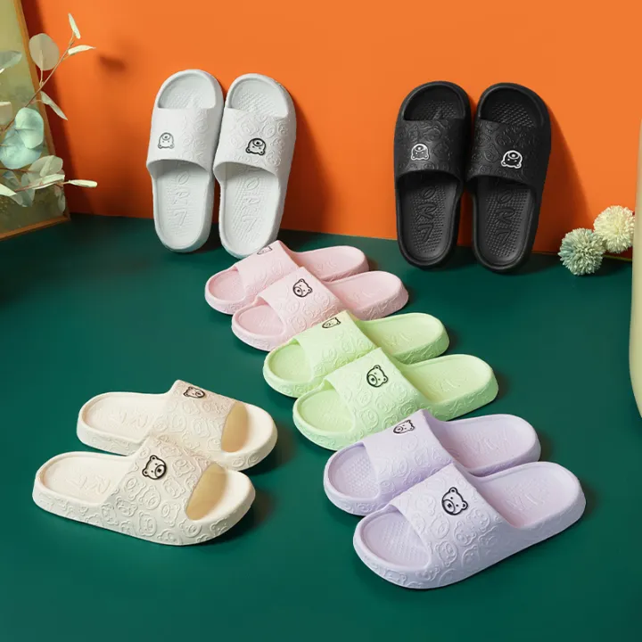 Summer Fashion Men's Slippers Printting Little Bear Sandals  Casual Shoes Couple