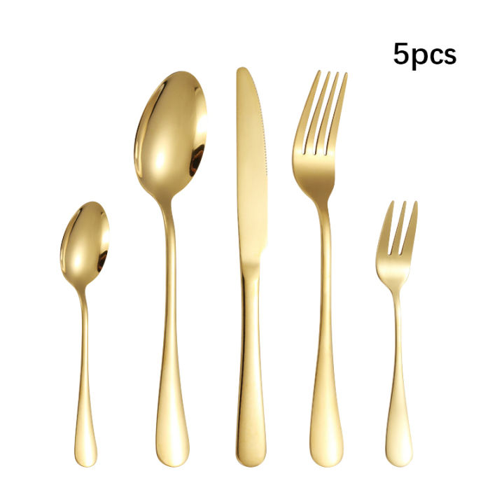 6/30pcs%20Golden%20stainless%20steel%20tableware%20knife,%20fork%20and%20spoon%20hotel%20thickened%20western%20tableware%20steak%20knife,%20fork%20and%20spoon%20set%20-%20Image%206