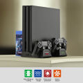 PS4 Stand with Cooling Fan for PS4/PS4 Slim/PS4 Pro, for Playstation 4 Cooling Station with PS4 Controller Charger and 12 Game.