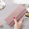 Fashion Women PU Leather Long Wallets Multi-functional Fold Purse Fresh Female Clutch Card Holder. 