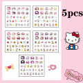 5pcs/set Cartoon Hello Kitty 3D Nail Stickers Press on Nails Sanrio Melody Kuromi Nail Art Decoration Fun Anime Nail Art Decals. 