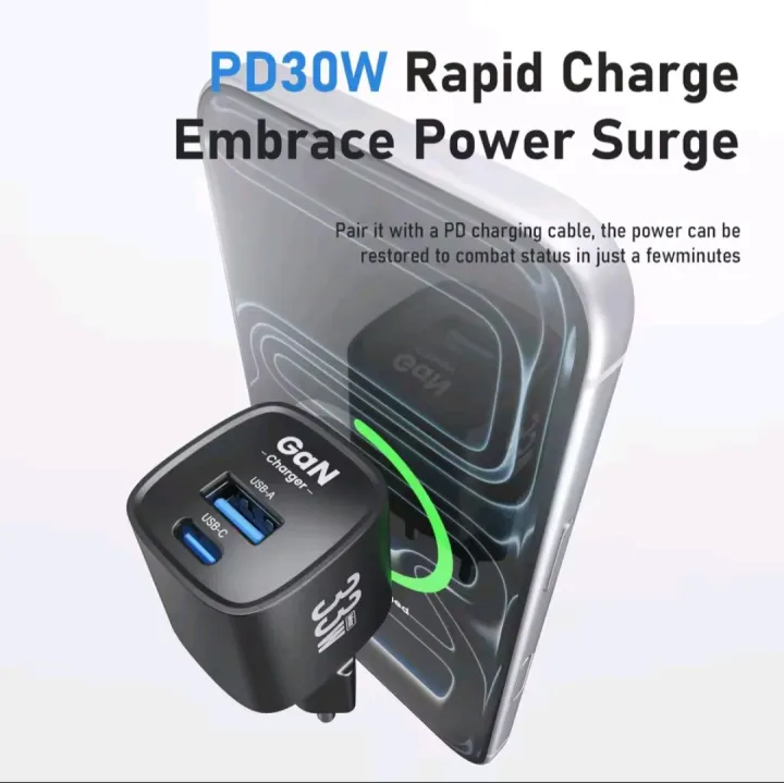 ASOMETECH%2033W%20GaN%20Charger%202%20Ports%20PD%203.0%20PPS%20QC4.0%20Charger%20For%20iPhone%20and%20Samsung%20Xiaomi%20Tablet%20iPad%20Air%20Phone%20Charger%20-%20Image%202