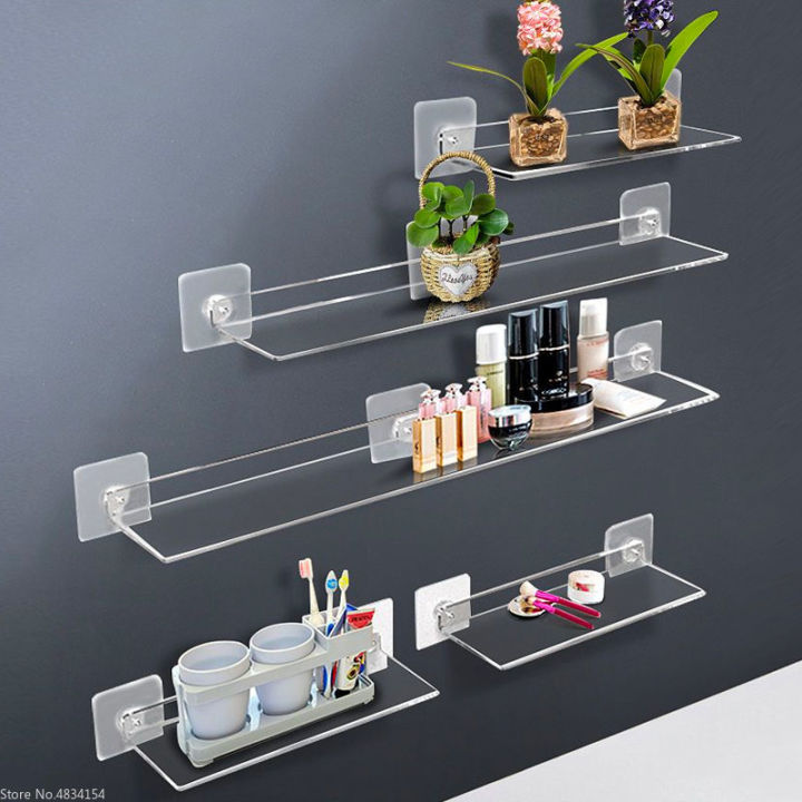 Storage Rack Acrylic Shelf Clear Wall Mounted Thick Transparent