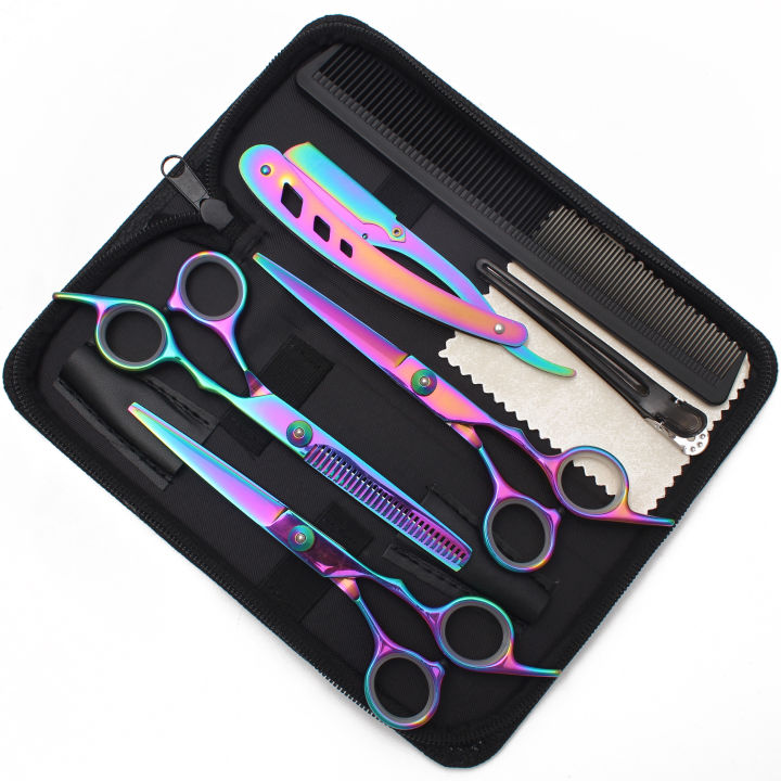 Hair%20Scissors%20JP%20Stainless%20Hairdressing%20Scissors%206"%20Haircut%20Set%20Black%20Thinning%20Shears%20Salon%20Haircut%20Scissors%20Razor%20Combs%20C1001%20-%20Image%203