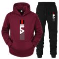 Men's Tracksuit Hooded Sweatshirt+Sweatpants 2 Pcs Sets Sports Suit Casual Jogger Sportswear 2 Piece Male Fleece Streetwear Sets. 