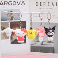 Sanrio Silicone Four section Chain Set Hello Kitty Kuromi Melody Cartoon Character Keychains Used as Rewards and Gifts. 