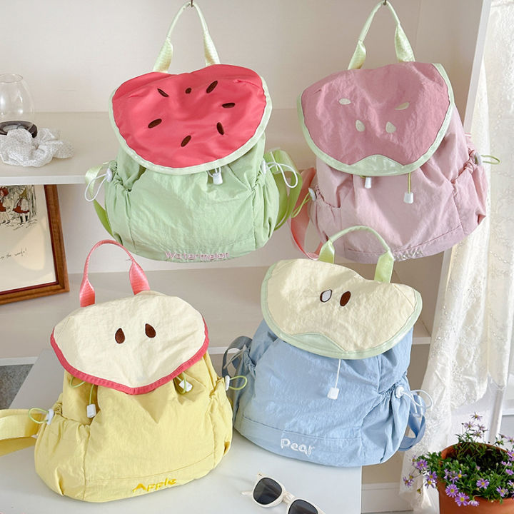 2026%20New%20Style%20Girls'%20Versatile%20Backpack%20Lightweight%20Nylon%20Patchwork%20School%20Bag%20Japanese-style%20Multi-pocket%20Small%20Backpacks%20-%20Image%202