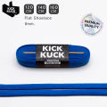(2 Layers Thick, Not Thin) Kickkuck (Kickcuck) Blue Shoe Laces (Dark-Blue) (Flat Type) Flat Length 120.140.160cm. Polyester, 2-Layer Density, 4 Strands Per Round, Fine Pattern, Rope Head 20 Mm. Easy to Hold. 