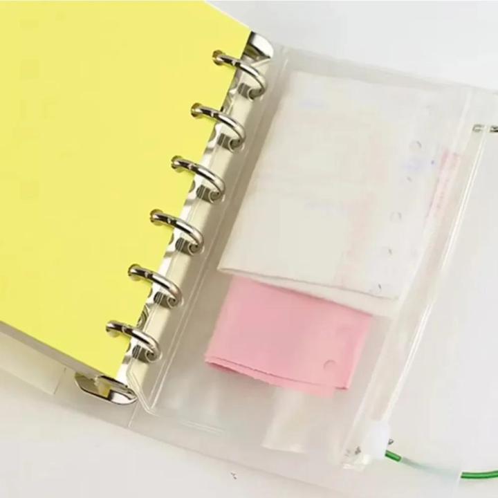 10Pcs%20A5%20A6%20A7%20Binder%20Pocket%20Folders%20with%20Zipper%20for%20Notebook%20Waterproof%20PVC%20Document%20Filing%20Bag%206%20Ring%20Notebook%20Divider%20-%20Image%202