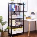5 Tier Foldable Storage Rack. Metal Black Foldable Storage Rack. 