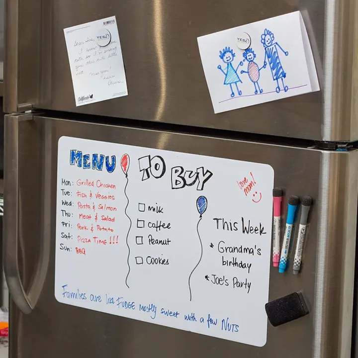 A3 A4 Magnetic Whiteboard Fridge Magnets Dry Wipe White Board Marker ...
