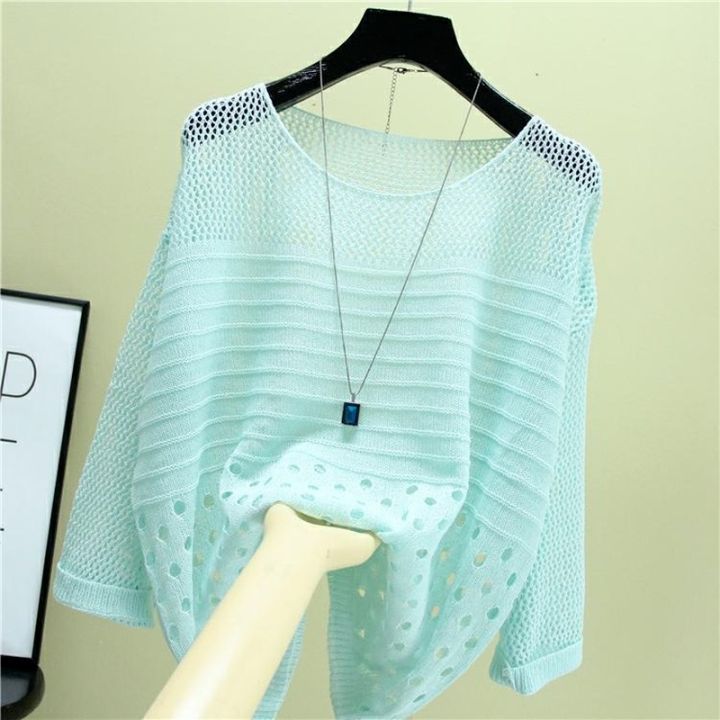 Spring%20and%20Summer%20New%20Ice%20Silk%20Knitted%20Vest%20Top%20Hollow%20Out%20Thin%20Bottoming%20Sling%20Streetwear%20Womens%20Clothing%20White%20Shirt%2013686%20-%20Image%204