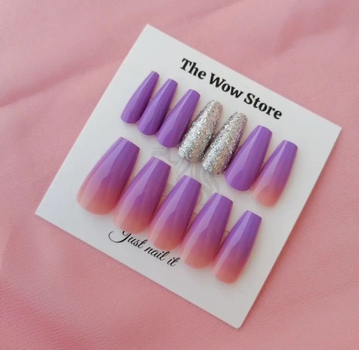 Polished | 12 pcs premium quality pressed on nails | The wow store