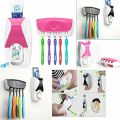 Automatic Toothpaste Dispenser Set with Wall-Mounted Toothbrush Holder – Hands-Free, Hygienic, Random Colors. 