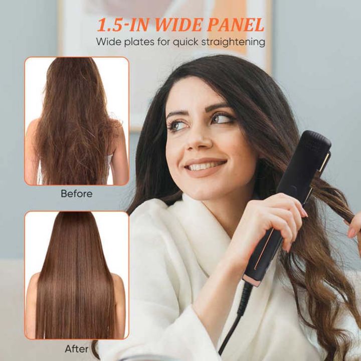 Hair%20Straightener%20Professional%20Ceramic%20Flat%20Iron%20Negative%20Ion%20Wide%20Plate%20Temperature%20Adjustable%20Straightening%20Iron%20-%20Image%202