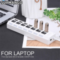 USB HUB USB Switch Hub 2.0 Adapter High Speed Multi 7 Ports Hub USB On Off Portable Splitter For Computer Laptop. 