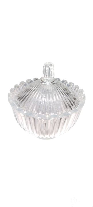 1 piece candy (sugar) pot with lid,for use nimko,biscuits,sugar,etc, clear shesha clear glass