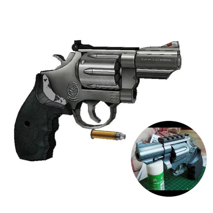 Revolver Toy Build 1:1 3D M66 Revolver Paper Model Manual Gun Toy DIY Building Model ...