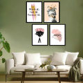 Set of 4 Pink Makeup Quotes Photo Frames for Girls Room, Salon Wall Art, Bedroom Living Room Study Room Decoration. 