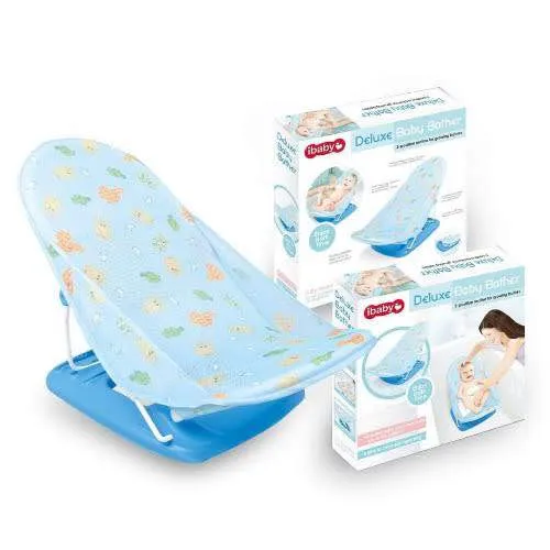 Deluxe Baby Bather Support Net Bath Seat Sling Mesh Bathing Cradle Rings New Born Baby Swing Safety Baby Seat and Sleeping Chair (Multi Color) | INeedz