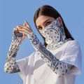 2PCS Sunscreen Set Breathable Cooling Arm Cover and Neck Scarf Cycling and Outdoor Special Ice Sleeve Hoodie.