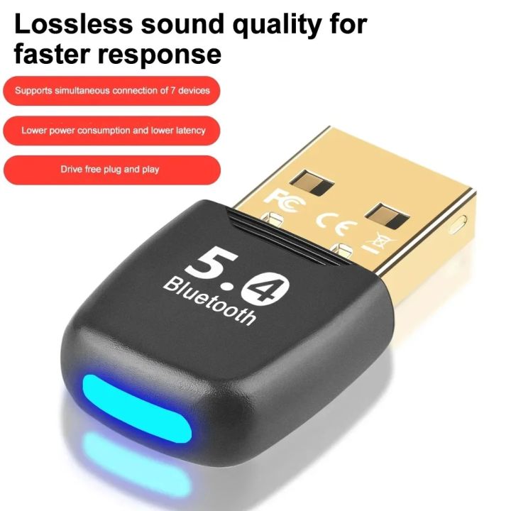 USB Bluetooth 5.4 Dongle Adapter for PC Wireless Mouse Keyborad Laptop Music Audio Receiver USB Transmitter