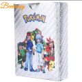 55pcs Pokemon Gold Foil Anime Cartoon Pokemon English Version Tcg Cards For Fans Collection. 