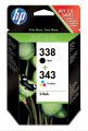 Genuine Original HP 338 / 343 Black & Tri-Colour Ink Cartridge Multipack. 