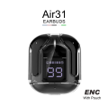 Air31 Wireless Earbuds – Bluetooth 5.3 Transparent ENC Earphones with Deep Bass & Smart Touch Control. 