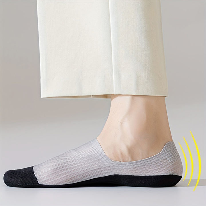3Pairs%20Men's%20Invisible%20Socks%20Thin%20Breathable%20Comfortable%20High%20Quality%20Waffle%20Pattern%20Boat%20Sock%20Sweat-absorbing%20Casual%20Mesh%20Sox%20-%20Image%204