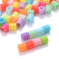 iYOE 300pcs Mix Tube Acrylic Beads Big Hole Plastic Spacer Beads For DIY Jewelry Making Bracelet Necklace Handmade Keychain.