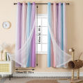 PEVA Waterproof Shower Curtain Mildew Bathroom Solid Curtain Wave Window Tulle Home Luxury with Hooks Heavy S Fold Wavy Shower.