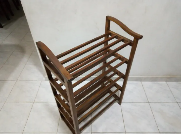 wooden shoe rack