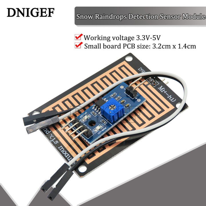 DENGEF Snow Raindrops Detection Sensor Module Rain Weather Sensor ...