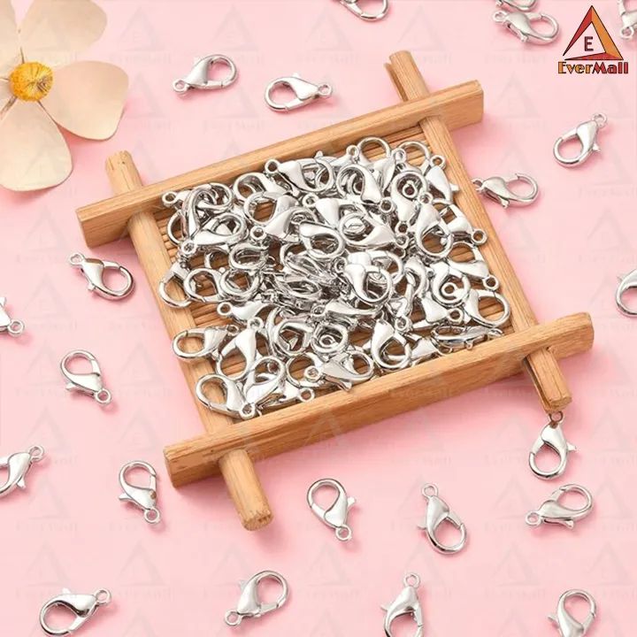 Lobster Clasps Stainless Steel Silver Connector for DIY Crafting Findings, Gold Lobster Claw Clasp for Handmade Necklace, Bracelet Jewelry Making Accessories Fastener Hook