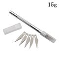 Silver Metal Carving Knife DIY Sculpture Model Making Aluminum Rod Art Knife Wood Carving Blade Hand Tool Set. 