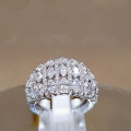 Huitan Brilliant Bridal Rings for Wedding Ceremony Party Full Paved Shiny CZ Stone Silver Color Fashion Luxury Jewelry for Women.