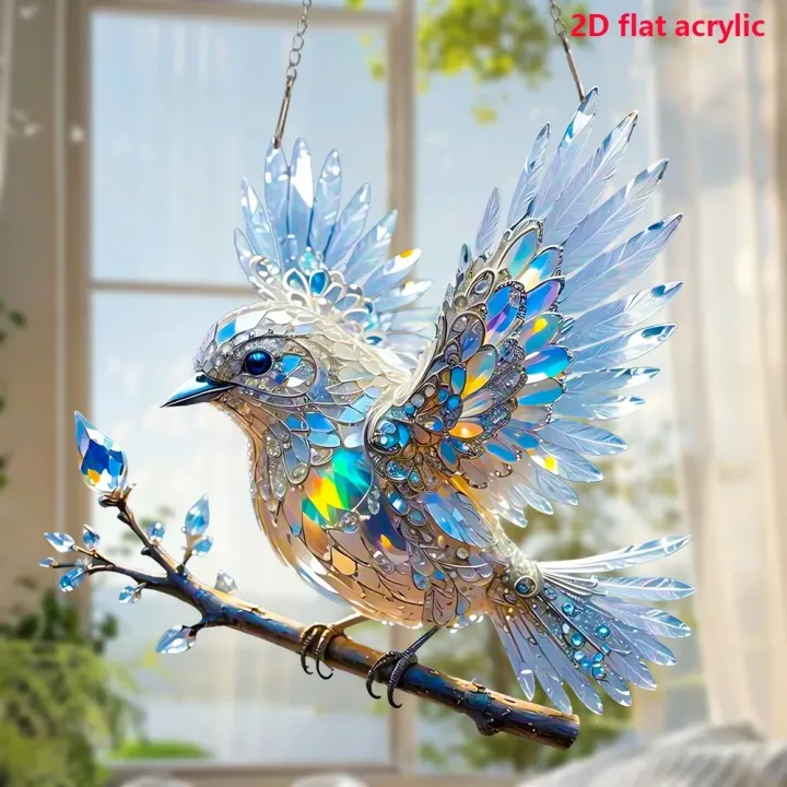 15cm%20Acrylic%20Magpie%20Bird%20Wall%20Hanging%202D%20Bird%20Hangings%20Pendant%20Ornament%20Home%20Art%20Dream%20Catcher%20Decoration%20Stained%20Window%20Hanging%20-%20Image%203