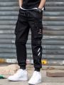 Summer thin style quick-dry sports loose foot-binding fashion brand men's nine-cent trousers. 