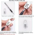 3 Digit Code Number Password Lock Combination Padlock Safety Travel Resettable Security Lock for Suitcases and Bag. 