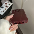 Vintage Wine Red Wavy Edges Phone Case For iPhone15 14 13 12 11 Pro Max X XR XSMAX  TPU Fall prevention Cover New Products. 