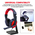 100% Original Branded Gaming Headset RGB with Noise Reducing Microphone ~ Over the Ear Gaming Headphones with Stereo Sound for Pubg Mobile PC Laptop Computer PlayStation4 Xbox PS4 PS5 Nintendo Switch, iOS & Android ~ 3.5mm Wired Headphone Bass ~ By FunBug. 