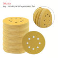 20pcs 5 Inch 8-Hole 125mm Sanding Discs Sanding Polishing Sandpaper Grit 80/120/180/240/320/400/600 For Metal Polishing. 
