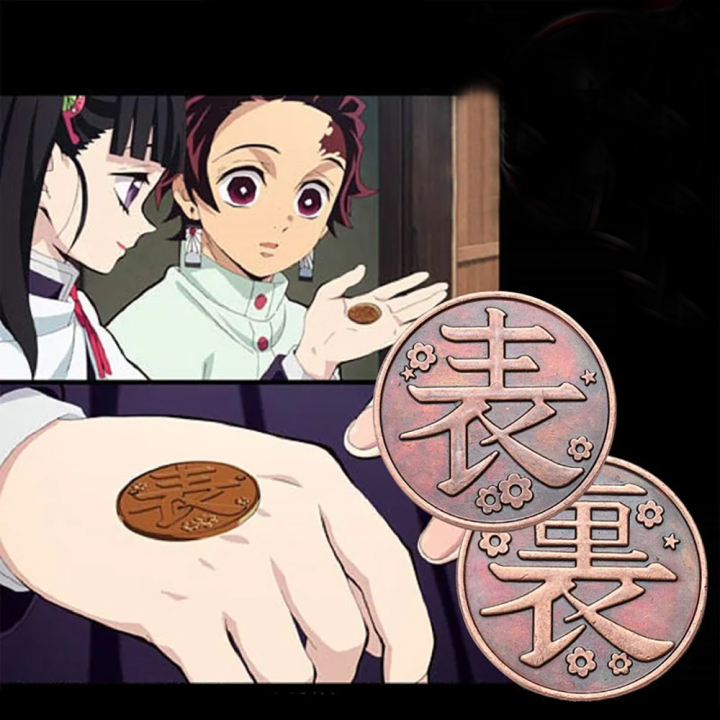 Ghost Kill Demon Coin Cosplay Anime Tanjiro Kamado Tsuguko Kanao Tsuyuri Costume Props Accessories Fans