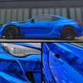 Premium Stretchable Blue Chrome Mirror Vinyl Wrap Film Vinyl Roll Self Adhesive Decal Vehicle Car Wrapping. 